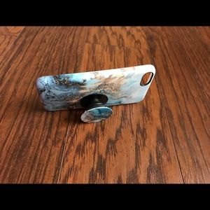 New blue marble case & Pop Up Phone Grip